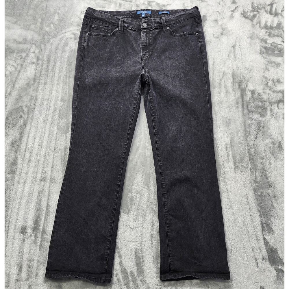 Revery Jeans Womens 18 Black Mid Rise Straight Leg Stretch‎ Denim Casual Classic